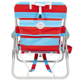Rio Beach 2-Pack Wide Big Boy 4-Position Backpack Beach Chair with Pillow, Arms, and Storage Pouch, Lightweight Outdoor Portable Camping Chair with Carry Straps, Supports up to 300 lbs., Blue/Red