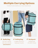 Hynes Eagle Rolling Backpack 42L Backpack with Wheels Airline Approved Carry on Luggage Laptop Travel Suitcase Bag for Women Men Mint Green