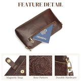S-ZONE Leather Crossbody Bags for Women Small Bag Phone Purse RFID Blocking Clutch Purses Convertible Wristlet with 2 Straps