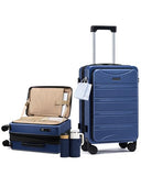 LOVEVOOK Carry On Luggage 20 Inch, Airline Approved Expandable Hard Shell Suitcase with Spinner Wheels, TSA Lock & Cup Holder, Fits Most Overhead Bins