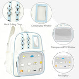 Lifelix Y2K Ita Bag Backpack for Girls with Pin Display Insert - Kawaii Anime Cosplay Backpack for School, College, Travel (White Blue)