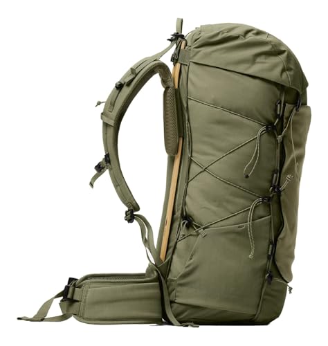 Fjällräven Kajka X-Latt 45 Trekking Backpack - Lightweight Expedition Pack, Adjustable Suspension - Hiking, Backpacking, Green, Medium/Large