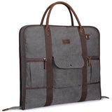 Carry On Garment Bag for Business Travel S-ZONE Canvas Leather Men Suit Cover