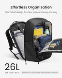 tomtoc Laptop Backpack 26L, Large Business Work Bag Fits 15.6-16 Inch Laptop, Water-Resistant Durable Computer Travel Backpack for Business Trip, Weekend Getaway