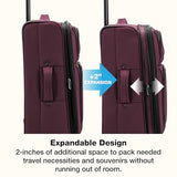 U.S. Traveler Anzio Softside Expandable Luggage with Spinner Wheels, Burgundy, 3-Piece Set (22/26/30)