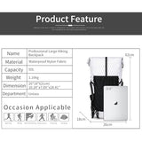 Hiking Backpack,40L to 50L Extra Large Capacity Hiking Bag,Internal Frame Camping Backpack,Upgraded X-PAC Lightweight Sport Daypack Travel Backpack Fit For Mountain Climbing Camping(White)