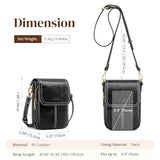 S-ZONE Vegan Leather Small Crossbody Bags for Women Trendy Cell Phone Purses Womens Wallet with Adjustable Strap Card Slots