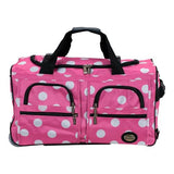 Rockland Rolling Duffel Bag, Pink Dot, 22"