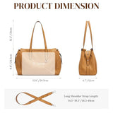 S-ZONE Leather Tote Bag for Women Large Shoulder Bags Crossbody Handbag Work Purse Travel Trip