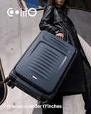 Coolife Expandable Luggage with TSA Lock Carry On Blue