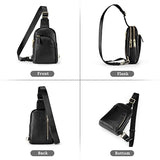 S-ZONE Genuine Leather RFID Blocking Small Sling Bag Women Crossbody Fanny Packs