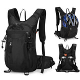 Outplea 15L Cycling Backpack with Helmet Buckle for Men Women, Small Waterproof Lightweight Bike Hiking Backpack with Chest Strap for MTB Biking Climbing, Black