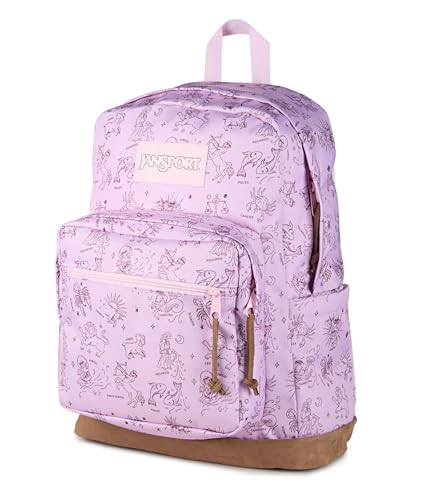 JanSport Right Pack Backpack - Durable Daypack with Padded 15" Laptop Sleeve, Spacious Main Compartment & Integrated Water Bottle Pocket - Horoscope Horizons Pink Ice/Mahogany Haze
