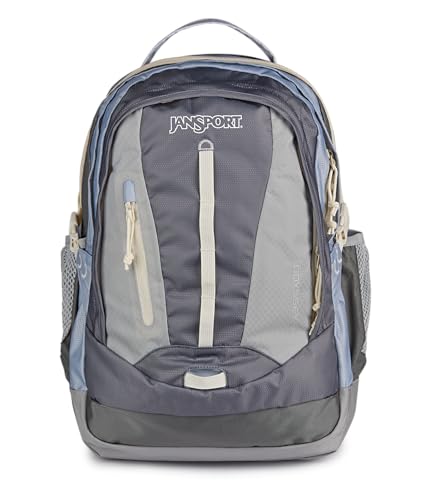 JanSport Odyssey 38L Laptop & Hiking Backpack, Fits 15" Laptop or 3 L Hydration Bladder, Grounded Grey, Tuck-Away Hip Belt, Dual Main Compartments, Ergonomic Padding, College & Travel Daypack