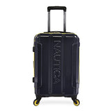 Nautica Maker Hardside Spinner Luggage, lightweight, Navy/Yellow, Carry-On 21-Inch