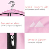 MISSLO 43" Pink Garment Bags for Travel for Women Waterproof Oxford Fabric Suit Bags for Closet Storage Dress Cover Hanging Clothes Bag