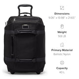 TUMI - Alpha Bravo International 2-Wheeled Duffel Backpack Carry-On - Adjustable Compact Travel Bag - 21.75" X 14.0" X 9.0" - Black