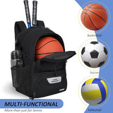Goloni Tennis Backpack, Tennis Bag with Fence Hook & Ventilated Shoe Compartment, Holds 2 Tennis Rackets, Waterproof Sports Backpack for Men Women, Ideal for Tennis, Pickleball, Badminton