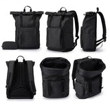 Fyvola Roll Top Laptop Backpacks for Men & Women, Anti-Theft Travel Backpack Fits 15.6-17.3 Inch Laptop, Water-Resistant Durable Computer Bag for Work, College & Daily Commute (Black)