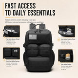 Wotony Tactical Backpack for Men, 25L/35L/45L EDC Backpack with Laptop Compartment, MOLLE System, Water-Resistant 900D Fabric, Multi-Pocket Travel Backpack for Hiking, Camping, Gym and Daily Use