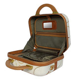 Chariot Regal Vintage Style 2-Piece Hardside Carry-On Retro Train Case Spinner Luggage Set - Ivory