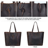 S-ZONE Vintage Genuine Leather Tote Bag for Women Large Shoulder Purse Handbag
