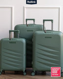 ROLLINK Foldable Mono Medium Checked Suitcase 26” – Hardshell Luggage, Double Spinner Wheels, TSA Lock, Lightweight & Durable Travel Case – Scratch, Water & Impact Resistant (Hedge Green)