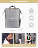 LOVEVOOK 17.3 Inch Laptop Backpack, Large Travel Backpack for Women, Water Resistant Teacher Backpack with Laptop Compartment, Professional Business Work bags with Charger, Austere Grey