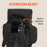 Kelty Coyote 60-105 Liter Internal Frame Backpack - Hiking, Backpacking, Travel, Adjustable Torso (105L / Black)
