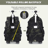 DIGOBAY Camo Rolling Backpack for Boys, 3PCS Tactical Kids Rolling Backpack Set with Lunch Bag & Pencil Case, Boys Wheeled School Bookbag for Elementary, Middle, High School