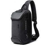 BANGE Anti theft Sling Backpack with Lock, Men's Sling Bag for Men, Shoulder Crossbody Backpack with USB Charging Port for Men and Women