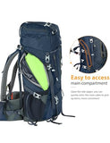 Ubon 60L Lightweight Camping Backpack Internal Frame Backpacks Blue