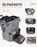LOVEVOOK Laptop Backpack for Women, 15.6 Inch Travel Backpack with Laptop Compartment, Water Resistant Work Backpack for Teacher Nurse Doctor, Anti-theft Computer Bag with Charger, Grey