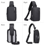 WITZMAN Mens Sling Bag Nylon Multiple Pockets Crossbody Shoulder Bag