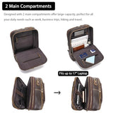 LANNSYNE Vintage Genuine Leather Backpack For Men, 2 in 1 Expandable Briefcase Fits 17'' Laptop Crossbody shoulder Bag Business/Travel Rucksack