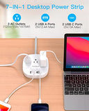 Travel Essentials, 22.5W/4.5A Flat Plug Power Strip, 6 Ft Extension Cord