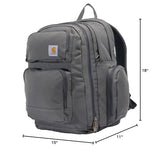Carhartt 35L Triple-Compartment Backpack, Durable Pack with Laptop Sleeve and Duravax Abrasion Resistant Base, Gravel