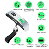 Digital Luggage Scale, Portable Hanging Baggage Scale with LCD Display, 110 lb Capacity, Travel Suitcase Weight Scale with Strap, Accurate & Lightweight for Travel