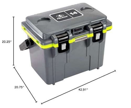 Pelican 14 Quart Personal Lunch Box Cooler (Dark Gray/Green)