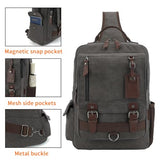 Vintage Messenger Bag, Canvas Backpack for Travel, Men's Shoulder Bag, Dual-use Bag for Hand Carry and Crossbody Carry (C-Black)