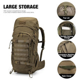 Mardingtop 50L Hiking Survival Backpack,Backpacking Backpack with Rain Cover for Hiking,Backpacking,Rucking,Camping,Survival