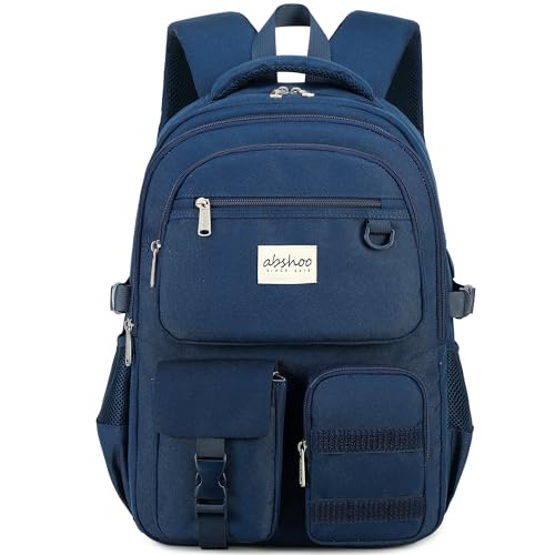 abshoo Large Heavy Duty Boys Backpack For School College Bookbag Casual Multi Pocket Travel Backpacks for Men (Navy)