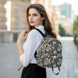 ALAZA Sea Turtle Coral Reef Black Women Backpack Purse Ladies Fashion Shoulder Bag Daypack Travel Bag 10L