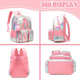 Meetbelify Backpack for Girls Backpack with Lunch Box Pencil Case for Elementary Student Kids School Bag for Girls Ages 6-8 Years Old Pink A