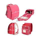 Star-Wind Ransel Randoseru automatic Japanese School bags for boys girls Senior PU leather light weight Rain Cover