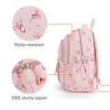Phaoullzon Girls High Middle School Coquette Backpack for Teen Kawaii Bows Bookbag College Daypack,Pink Bow