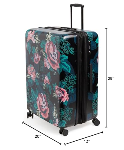 Vera Bradley Women's Hardside Rolling Suitcase Luggage, Rose Foliage, 29" Check In