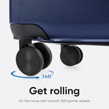 OLIXIS 24 Inch Luggage, Hardside Suitcase with Spinner Wheels, Lightweight ABS Hard Shell Checked Luggage, TSA Approved Lock, Expandable Medium Suitcase for Travel & Business–Blue