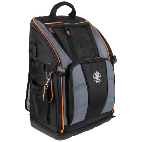 Klein Tools 62482 Tool Backpack, Tool-Station Pro Heavy-Duty Organizer with 27 Pockets, Large Interior, Molded Bottom, Electrician | Backpacks4Less