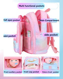Kids Backpack for Girls Girls Backpack Rainbow School Bag for Elementary Primary School With Pen Bag -16inch Purple